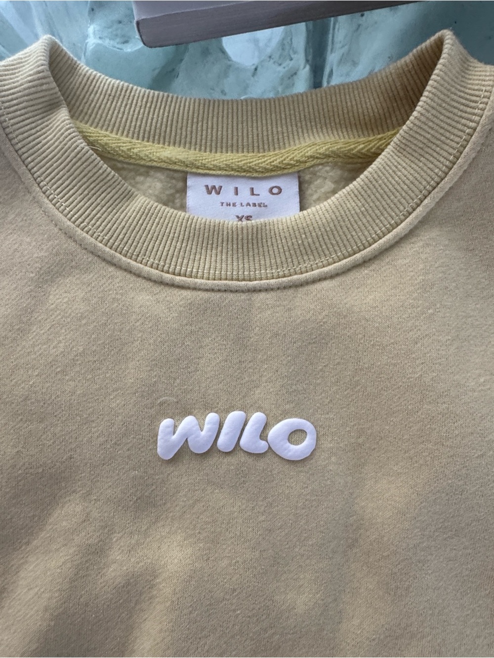 WILO Puff Lettering Yellow Sweatshirt XS - Picture 6 of 7